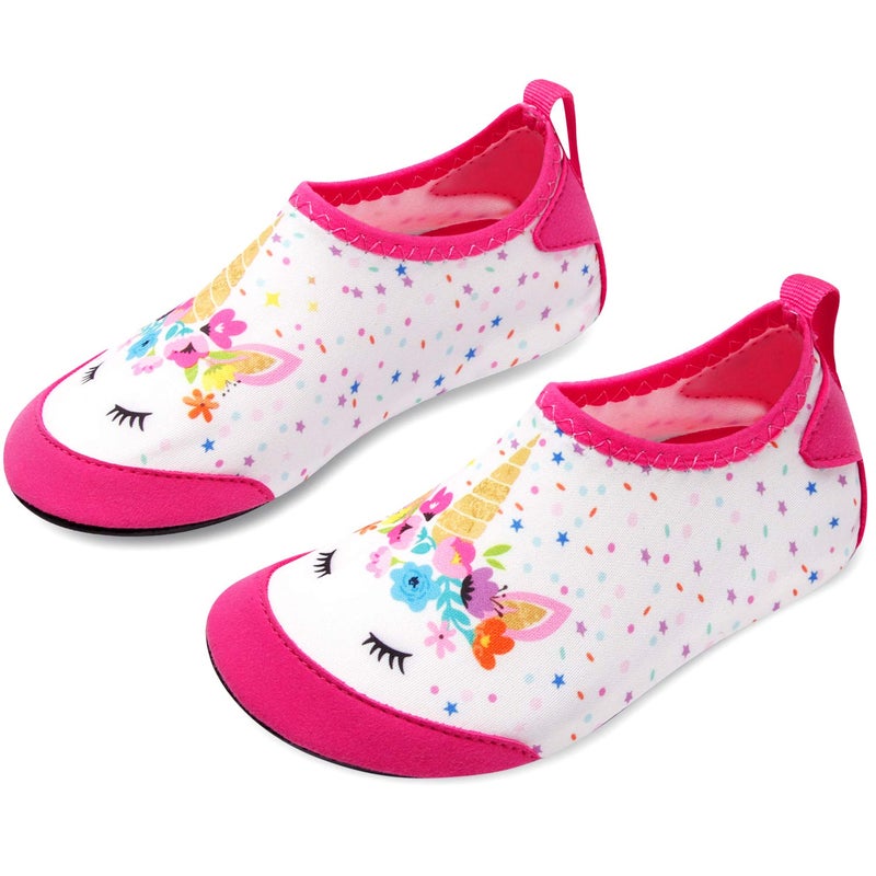 JOINFREE Water Shoes for Kids Boys Girls Swim Barefoot Shoes Soft Aqua Socks Red Horse 1-2 Little Kid - Image 2